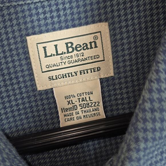 Vintage LL Bean Shirt XL Tall Blue Mens Long Sleeve Plaid Flannel USA Barn Chore - Picture 7 of 10